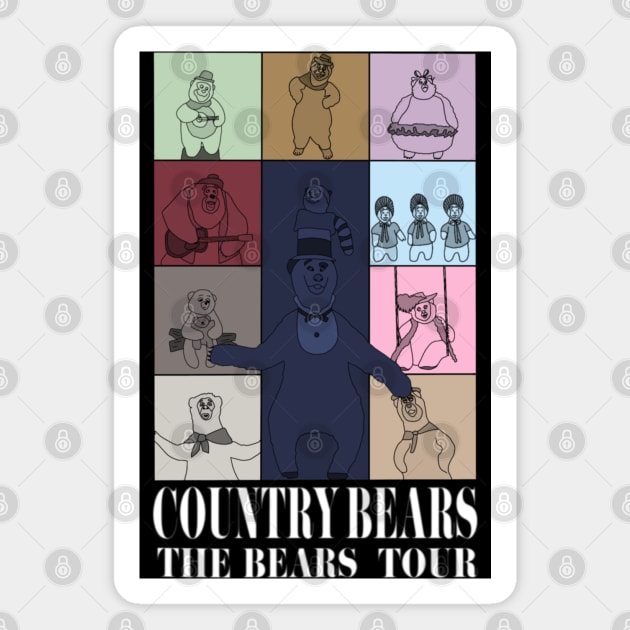 The Bears Tour- White letters Magnet by Hundred Acre Woods Designs